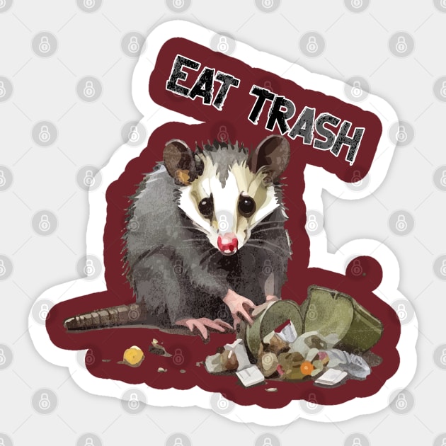 OPOSSUM - Let's Eat Trash & Get Hit By A Car Sticker by Moulezitouna